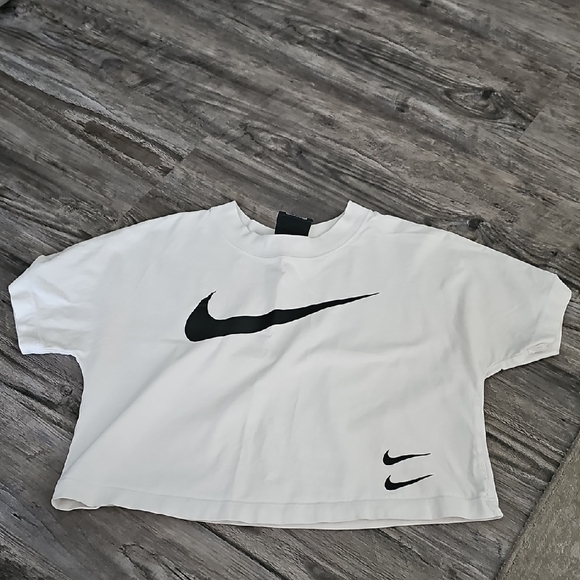 Nike Tops - Nike White and Black Cropped Tee